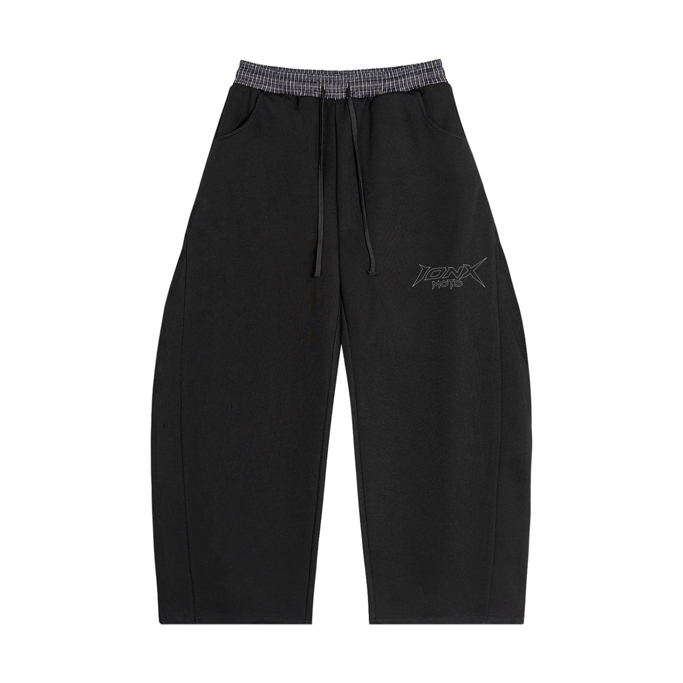 extra baggy Plaid Waistband Barrel Sweatpants
