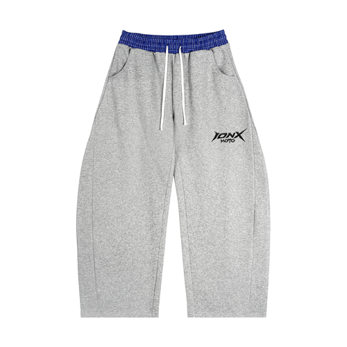 extra baggy Plaid Waistband Barrel Sweatpants